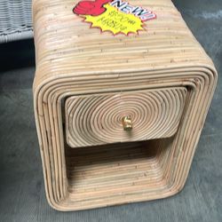 Rosina Natural Rattan 1-Drawer Nightstand