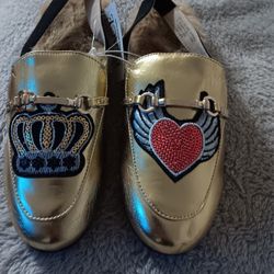 The Children's Place Metallic Gold Loafer Mules