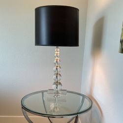 Room and Board Table Lamp and Z Gallerie Glass Side Table - $50 each