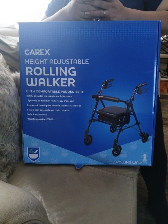 Carex Height Adjustable Rolling Walker