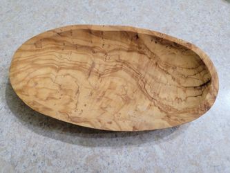 Handmade Oval Bowl 17 — 19 cm Olive Wood