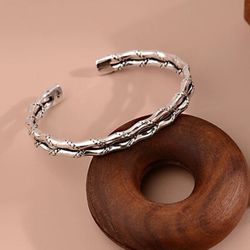 Geometric Open Cuff Bracelet Trendy Unique Bangle
