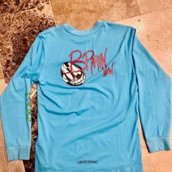 Chrome Hearts Blue Long Sleeve T-Shirt Size Medium 100% AUTHENTIC 