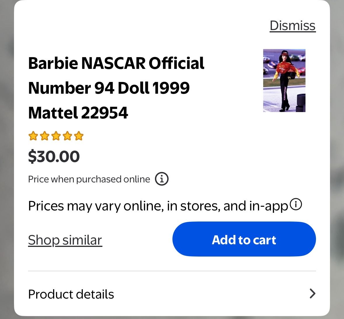 NASCAR Barbie
