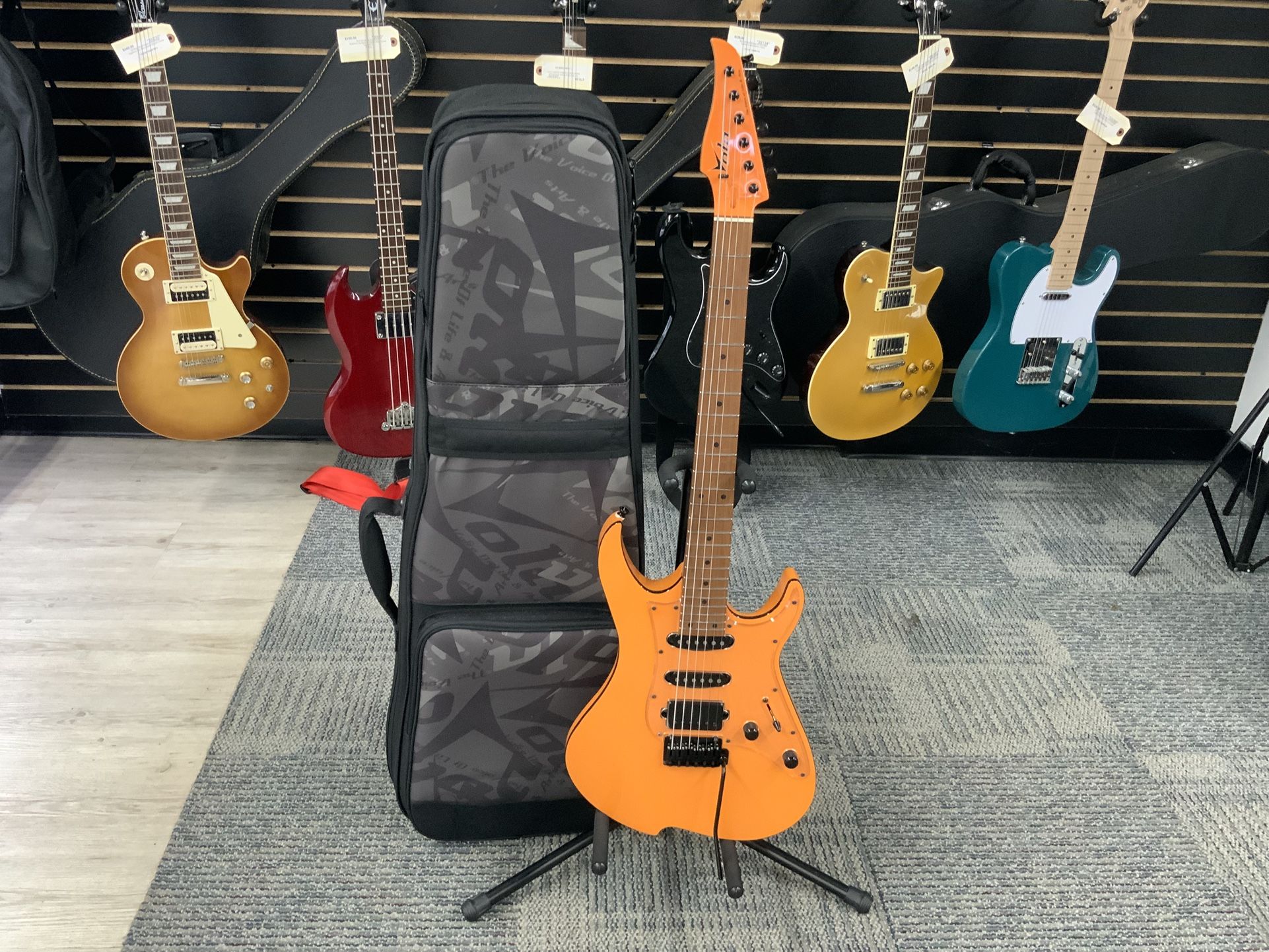 Vola Guitars OZ 24 RV JAM J1 Charger Orange Gloss Electric Guitar With Gig bag 