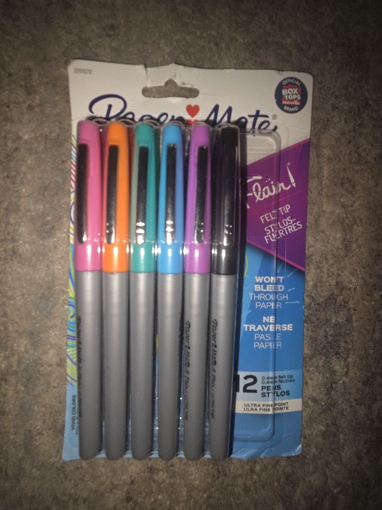 Paper Mate Flair Ultra Fine Felt Tip Pens.
