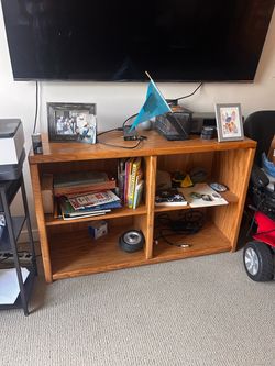 Wood Bookcase TV Stand Shelving Unit