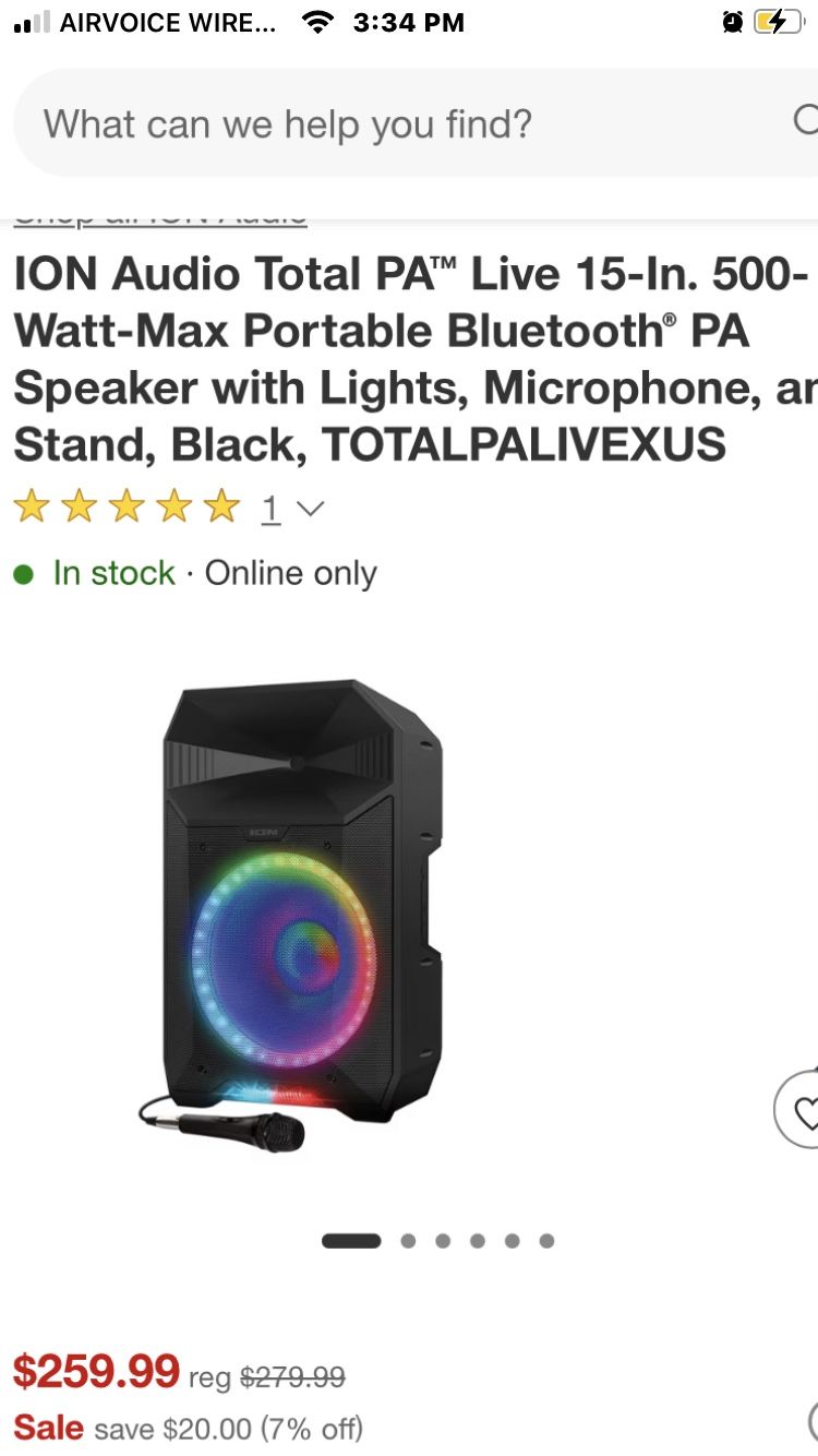 ION 500 Watt 15 Inch Bluetooth Speaker