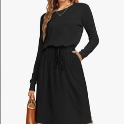 Simmer Fariry Black Long Sleeve Fall Dress