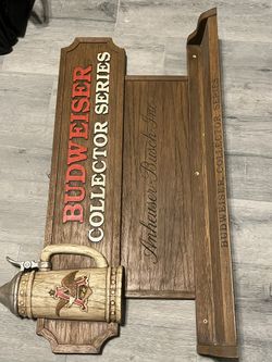 Budweiser Collector Series stein display shelf