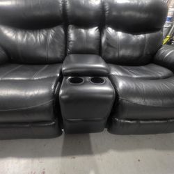 Leather Reclining Loveseat
