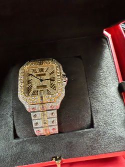 natural diamond 41 mm cartier santos bust down