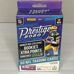 Panini Prestige 2020 Hanger Box Exclusive 60 NFL Trading Cards Sealed Box