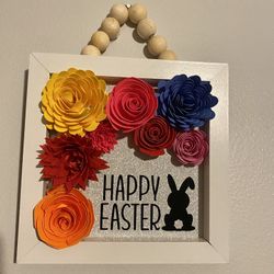 Easter Decoration, Paper Flowers Frame