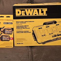 4 FLEXVOLT 9AH BATTERIES With MULTI-PORT SIMULTANEOUS FAST CHARGER 