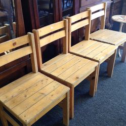 Four Wooden Chairs 