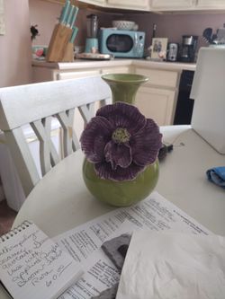 Ceramic Avocado Green Vase