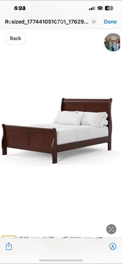 Queen sized sleigh bed frame (no mattress)