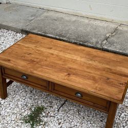 Honey Oak Coffee Table w Drawers