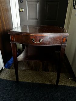 Antique Mahogany Side Table with Drawer