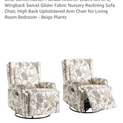 Two Reclining, Swivel, and Rocking chairs Brand New!!
