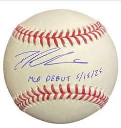 Dalton Rushing Dodgers Signed Autogrpahed “MLB DEBUT 5/15/25” Baseball JSA