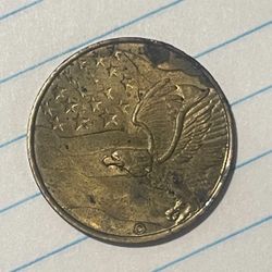 May Good Luck Always Accompany the Bearer - American Eagle Flag Horseshoe Coin/token