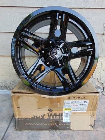 5 New Gloss Black 17X8.5 American Outlaw Lonestar Rims *5X5* *+10MM*