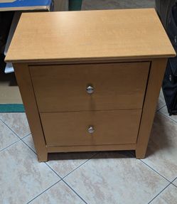 2-Drawer Wood Nightstand