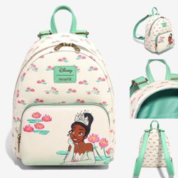 Loungefly Disney The Princess And The Frog Tiana Water Lilies Mini Backpack 