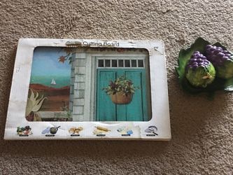 Glass cutting board and salt and pepper shaker set