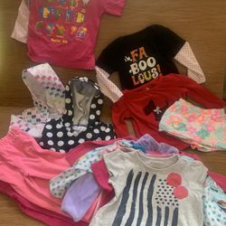 Lot Of 18month, 24month, & 2T Kids Clothin $Lot of 18month, 24month, 2T clothing (18items) Pants-3 Skirt-1 Onsies-2 Tank-1 Short sleeve shirt-4 Log