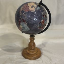 Decorative World Globe on Wooden Stand