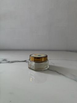 Vintage Small Glass Jar with Gold Decorative Lid