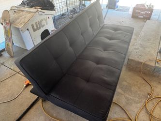Black Tufted Futon Sofa Bed
