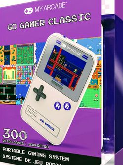 MY ARCADE GO GAMER CLASSIC - GRAY AND PURPLE (300 GAMES IN 1) 