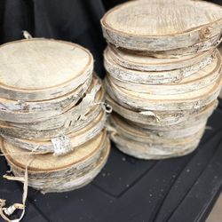 🌿 26 Real River Birch Wood Slices 7–8” 