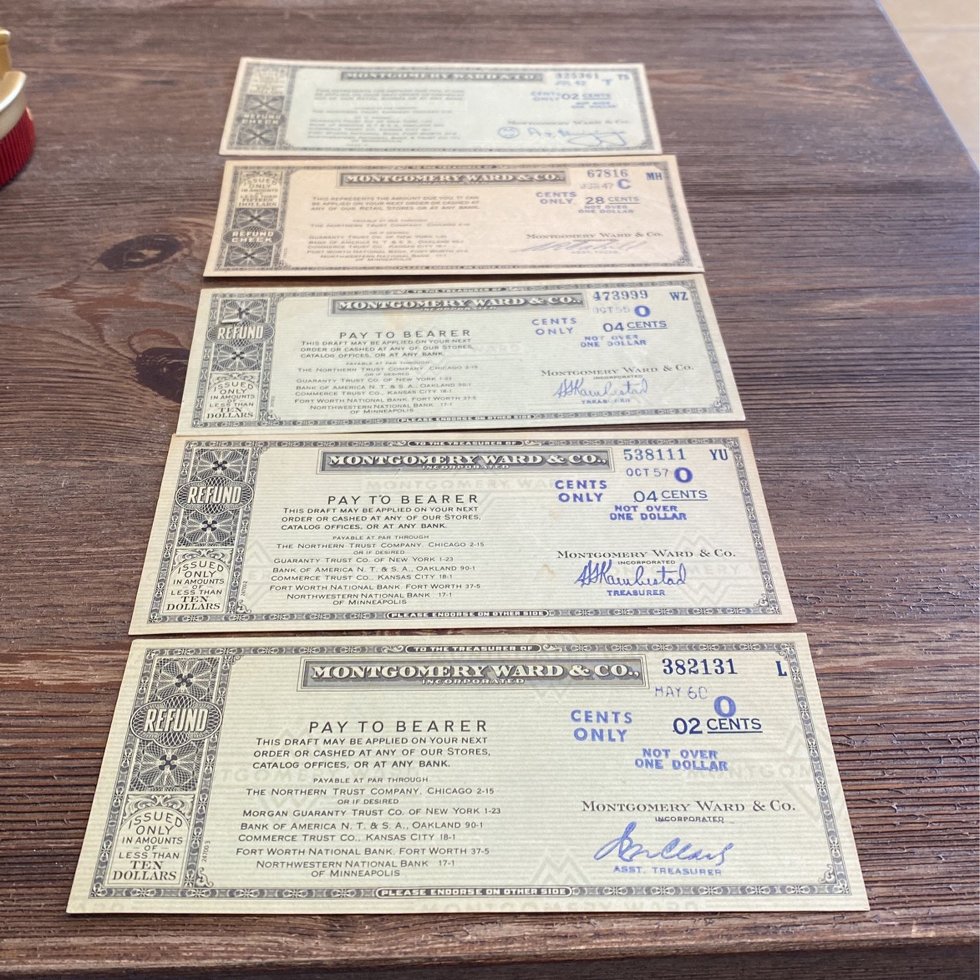 Montgomery wards Refund Checks