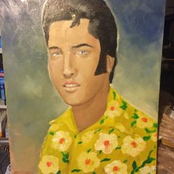 Oil painting of Elvis
