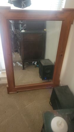 Wood mirror 