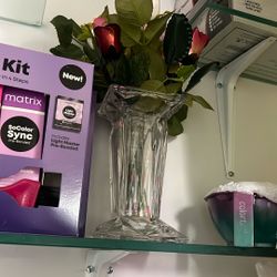 Glass vase with flowers