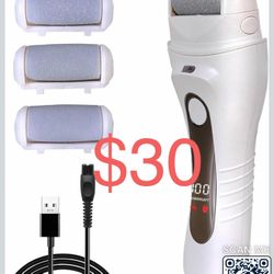 Electric Callus Remover for feet - FSA Eligible - Portable Rechargeable Electric Foot Files with 3 Heads - Pedicure Kit for Dry Dead Hard Cracked Skin