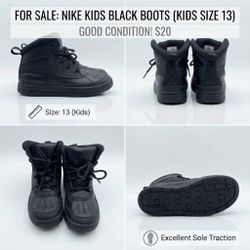 Nike ACG Kids Black Boots Size 13