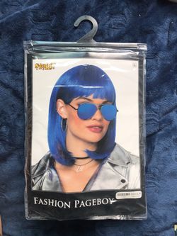 New Spirit Halloween Blue Fashion Pageboy Wig