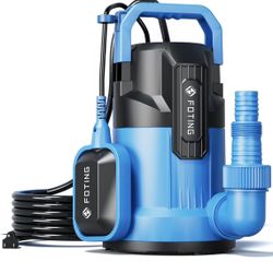 FOTING Sump Pump, 1/2HP 4900GPH High Flow Clean&Dirty Submersible Water Pump