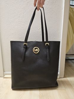 Michael Kors Black Leather Tote Bag