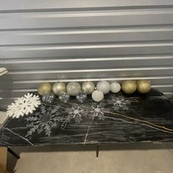 snowflakes for tree decorations outside. Christmas outside