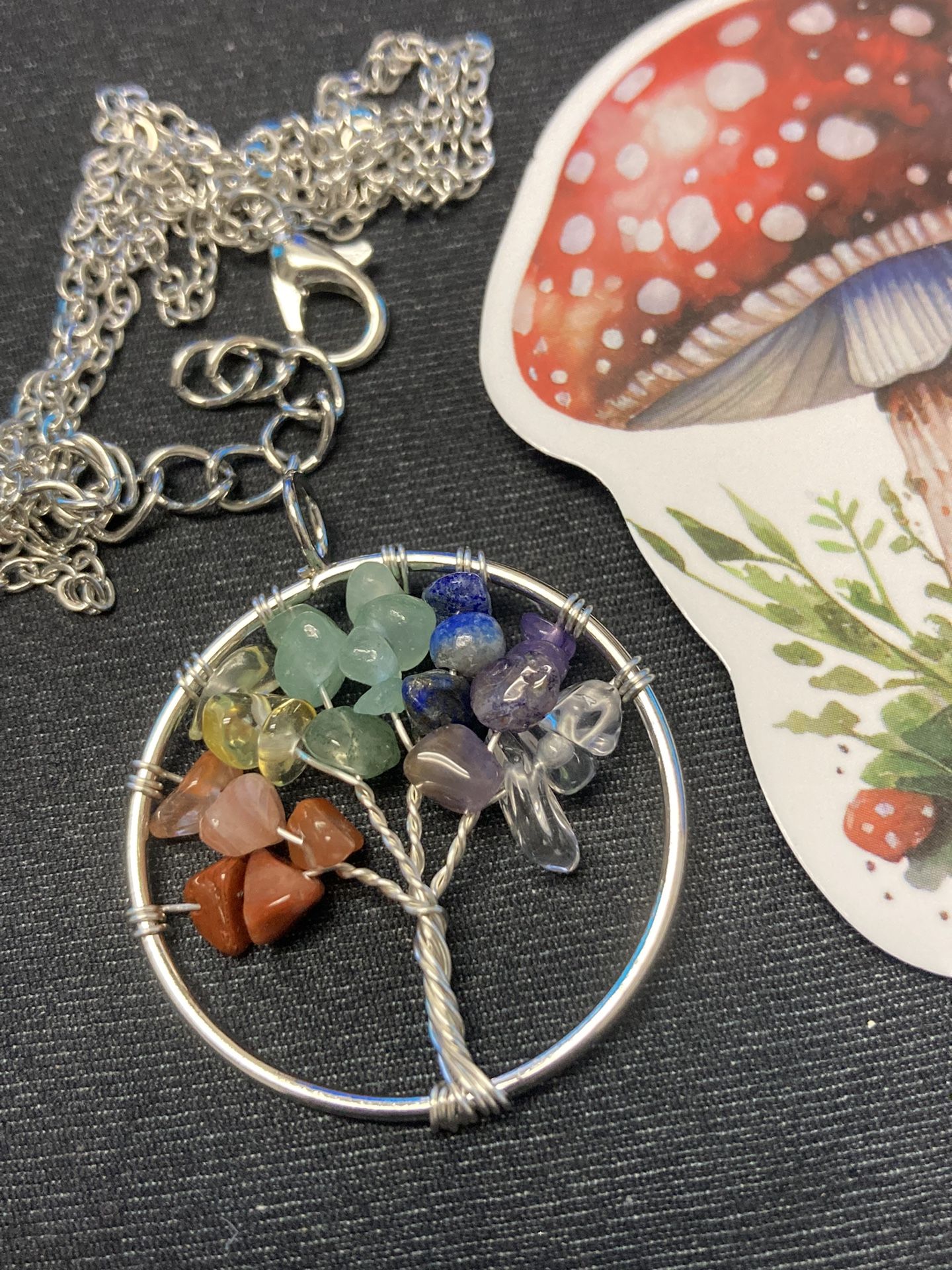 Chakra Hand Crafted Wire Wrapped Tree Of Life Necklace
