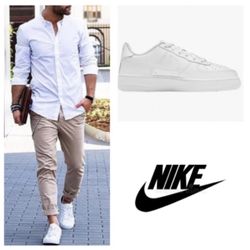 NEW!  Men’s Nike Backboard White Leather Shoes (11.5) 378336-120