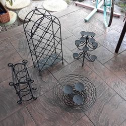 Steel Wine Bottle Holders & Candle Holders